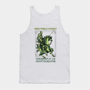 Immutable Knight - Horseman of the Cryptocalypse (white background) Tank Top